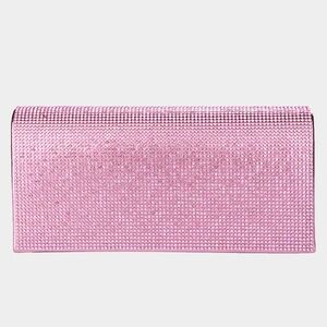 Pink Bling Solid Evening Clutch Bag